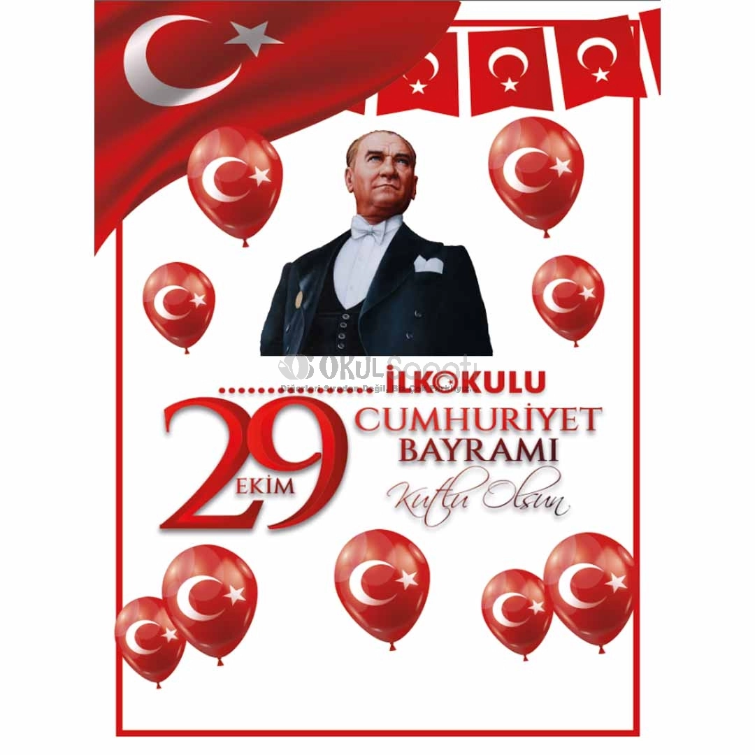 29 Ekim Cumhuriyet Bayramı Okul Hatıra Fotoğraf Brandası 2