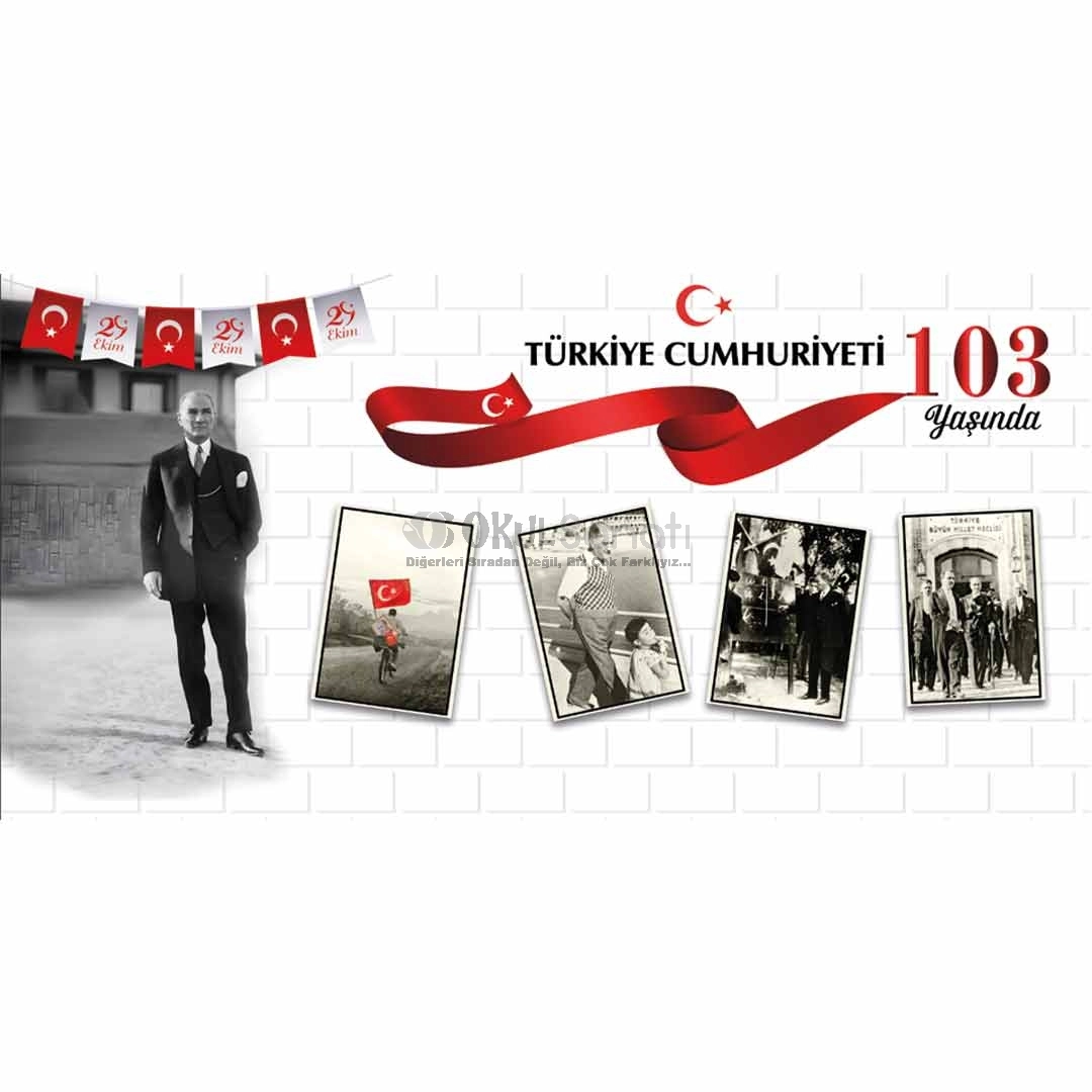 29 Ekim Cumhuriyet Bayramı Okul Panosu Brandası