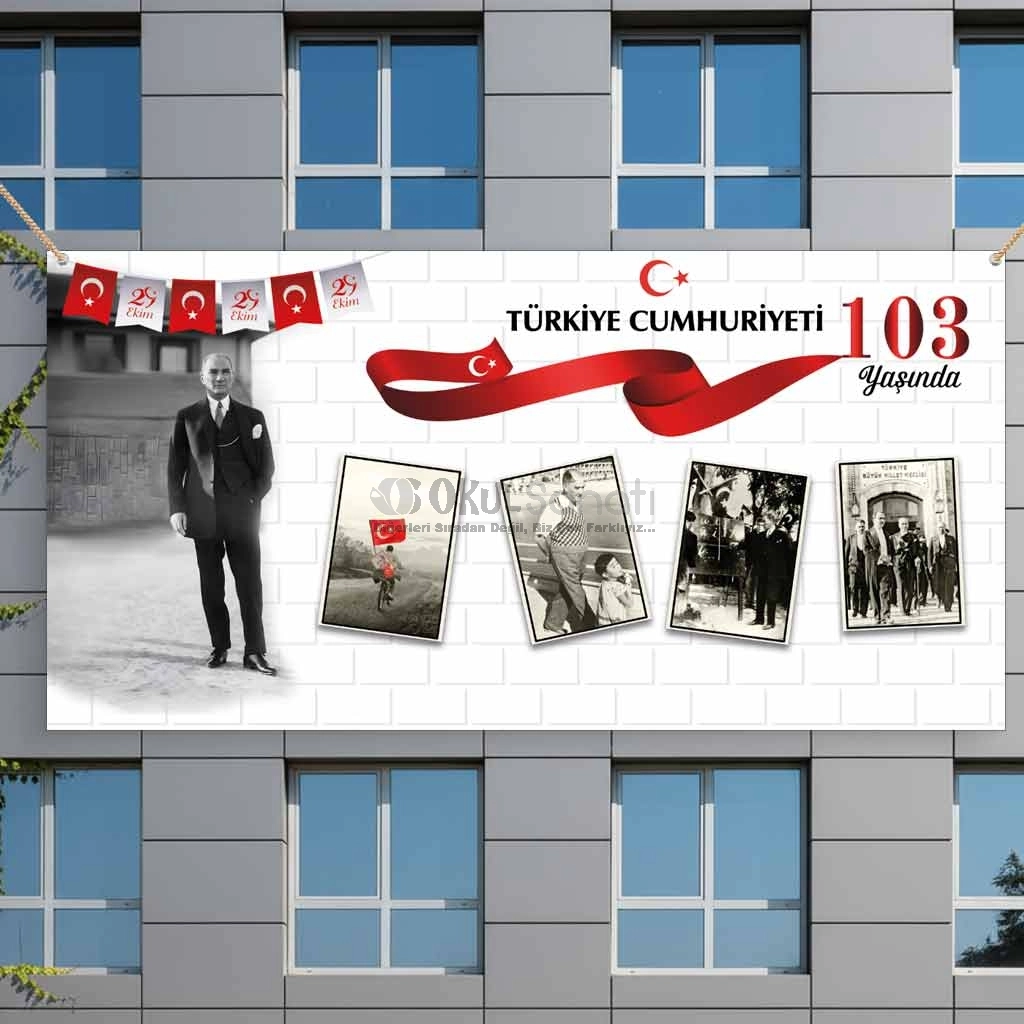 29 Ekim Cumhuriyet Bayramı Okul Panosu Brandası