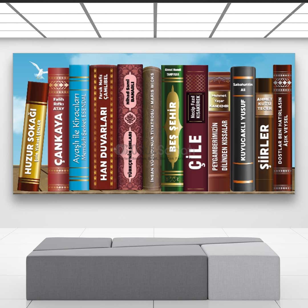 3D Kitaplar Okul Duvar ve Koridor Posteri 9