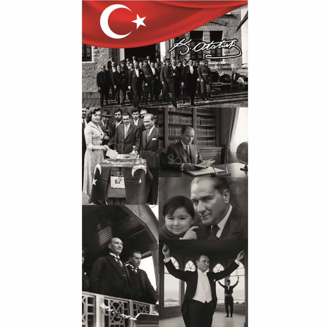 Atatürk Fotoğraf Kolajı Kapı Giydirme