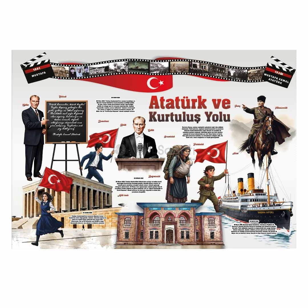 Atatürk ve Kurtuluş Yolu Okul Posteri