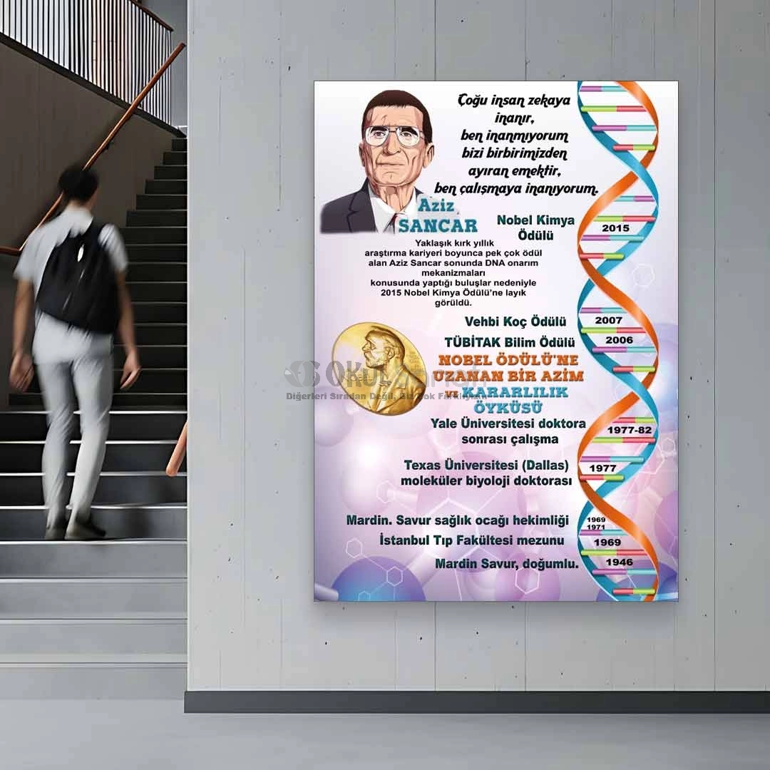 Aziz Sancar Bilim İnsanları Okul Posteri