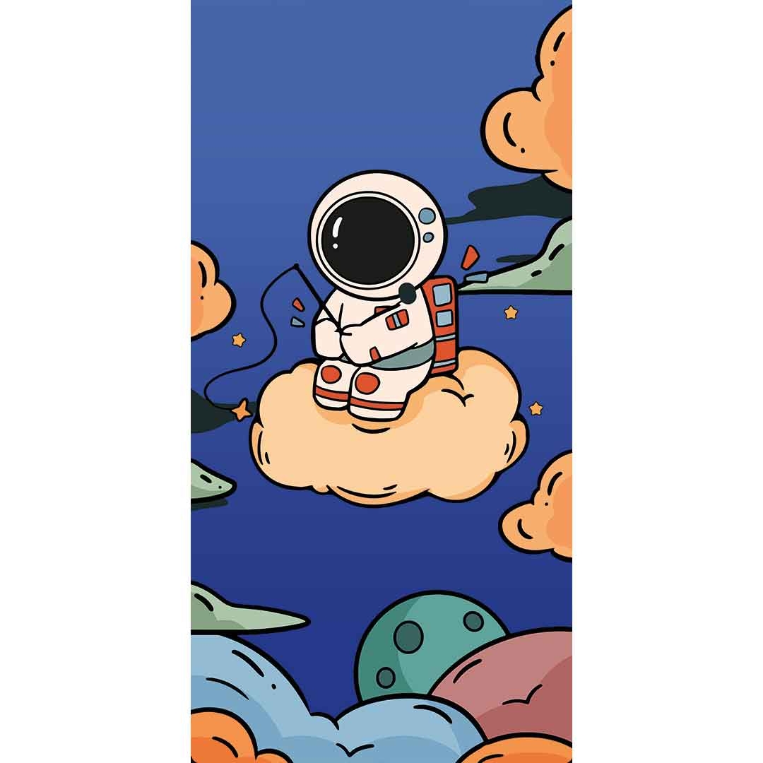 Balık Tutan Astronot Kapı Giydirme