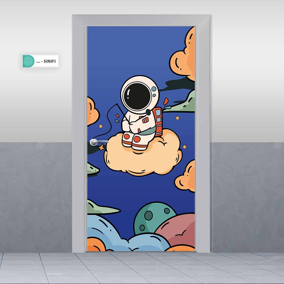 Balık Tutan Astronot Kapı Giydirme
