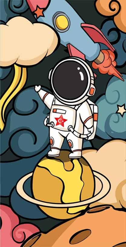 Astronot ve Çocuk Kapı Giydirme