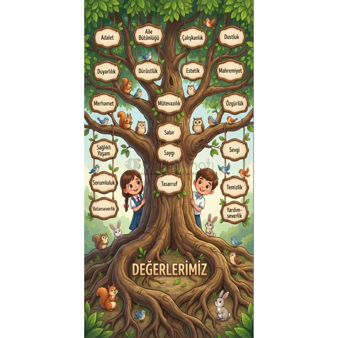 Değerler Ağacı Okul Kapı Giydirme