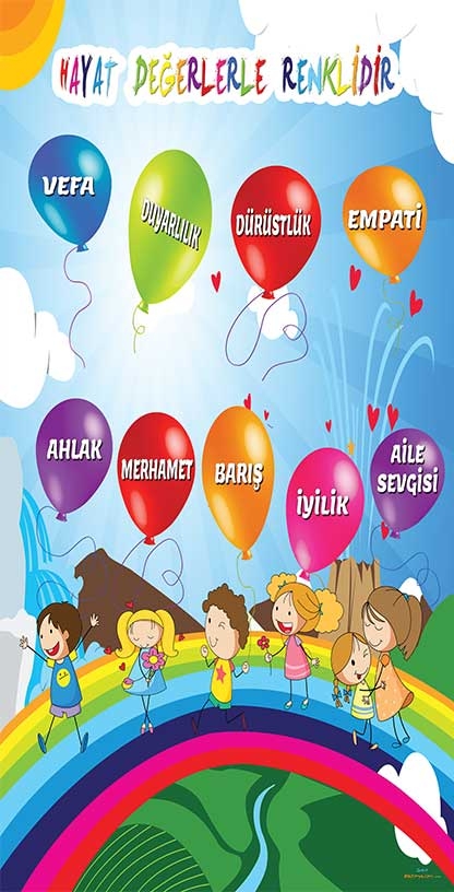 Balonlar Değerler Eğitimi Kapı Giydirme