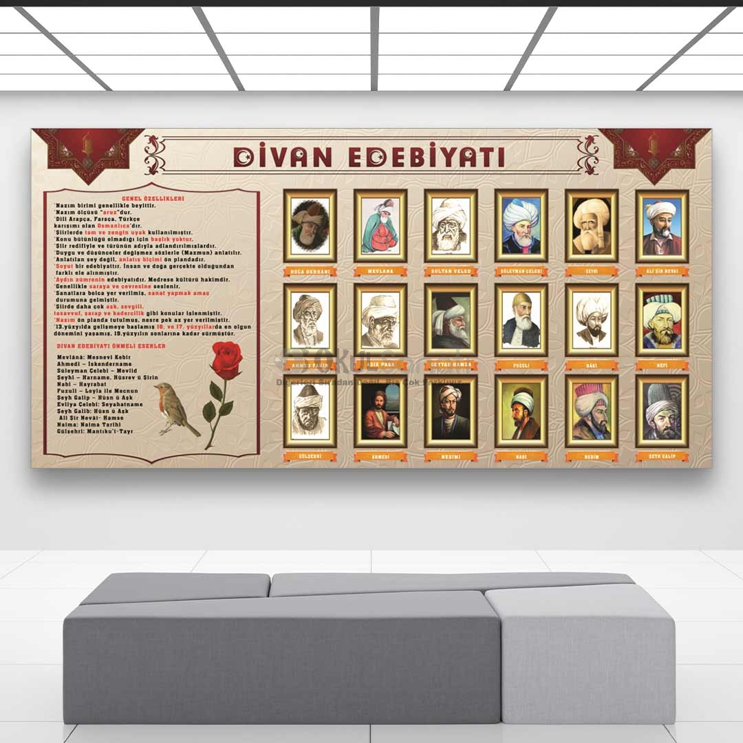 Divan Edebiyatı Edebiyat Dersi Okul Posteri