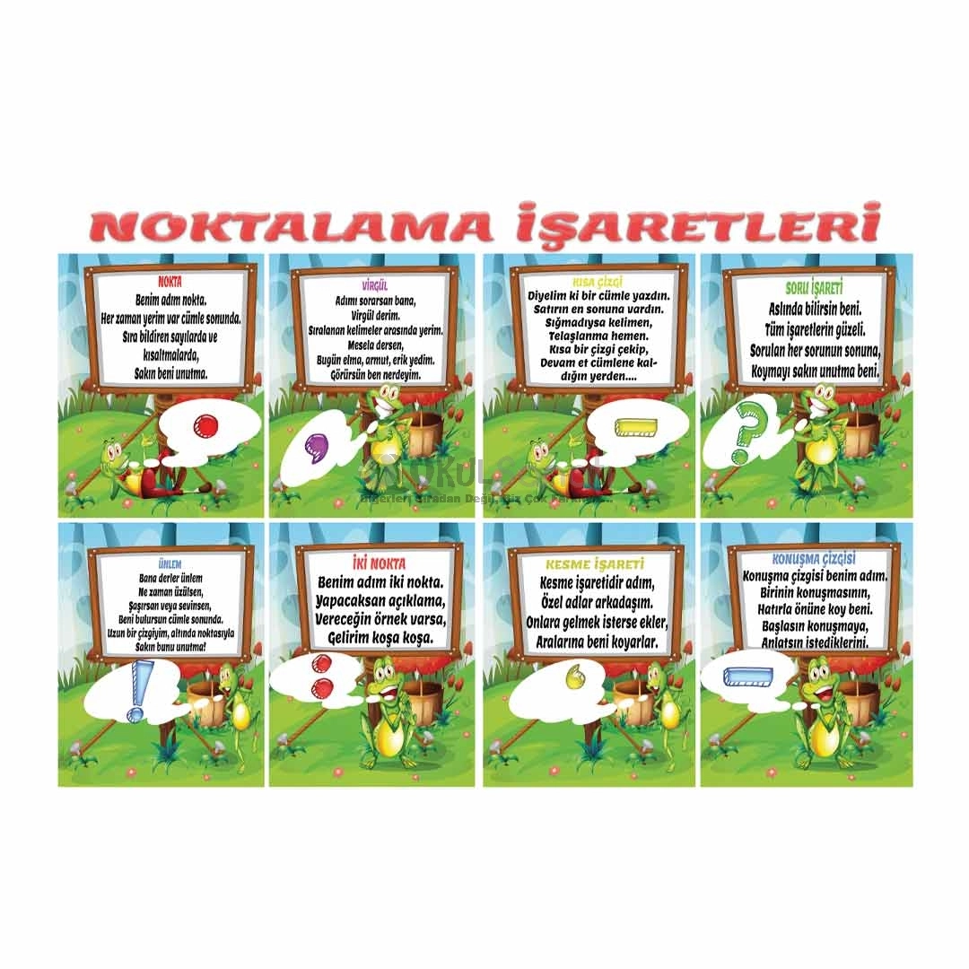 Eğlenceli Noktalama İşaretleri Okul Posteri