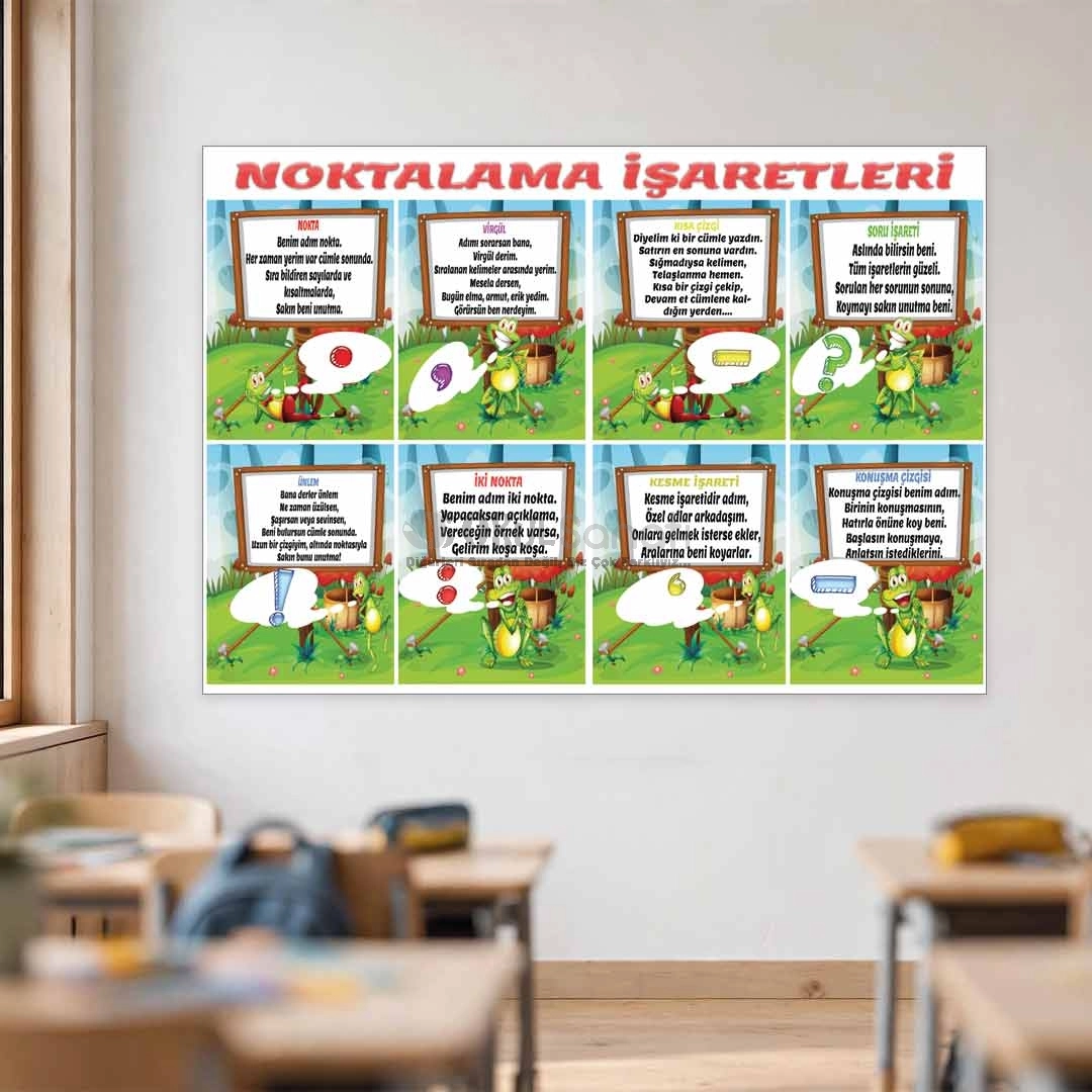 Eğlenceli Noktalama İşaretleri Okul Posteri