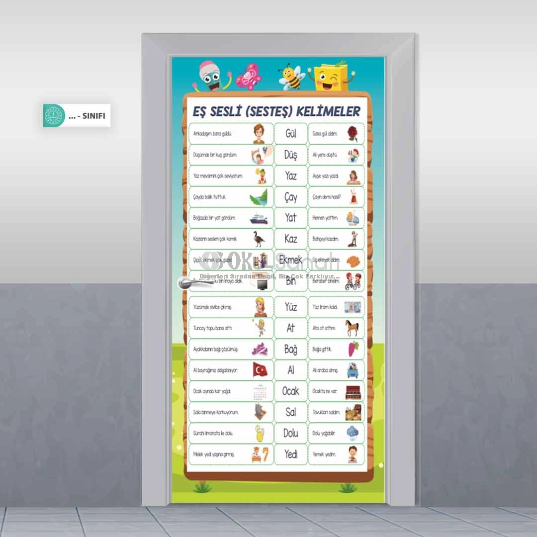 Eş Sesli (Sesteş) Kelimeler İlkokul Türkçe Kapı Giydirme