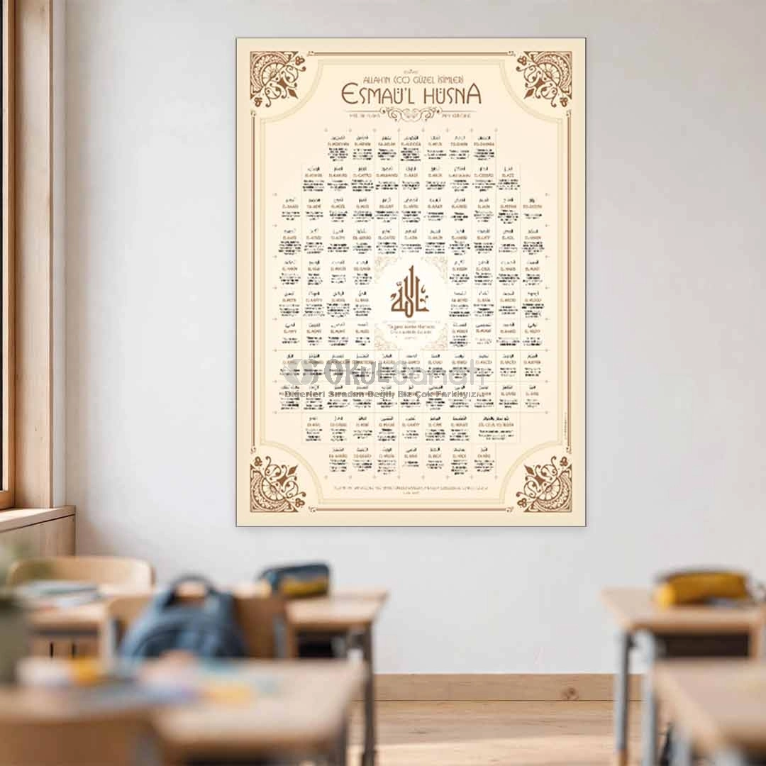 Esmaül Hüsna Okul Posteri - Allah’ın 99 İsmi