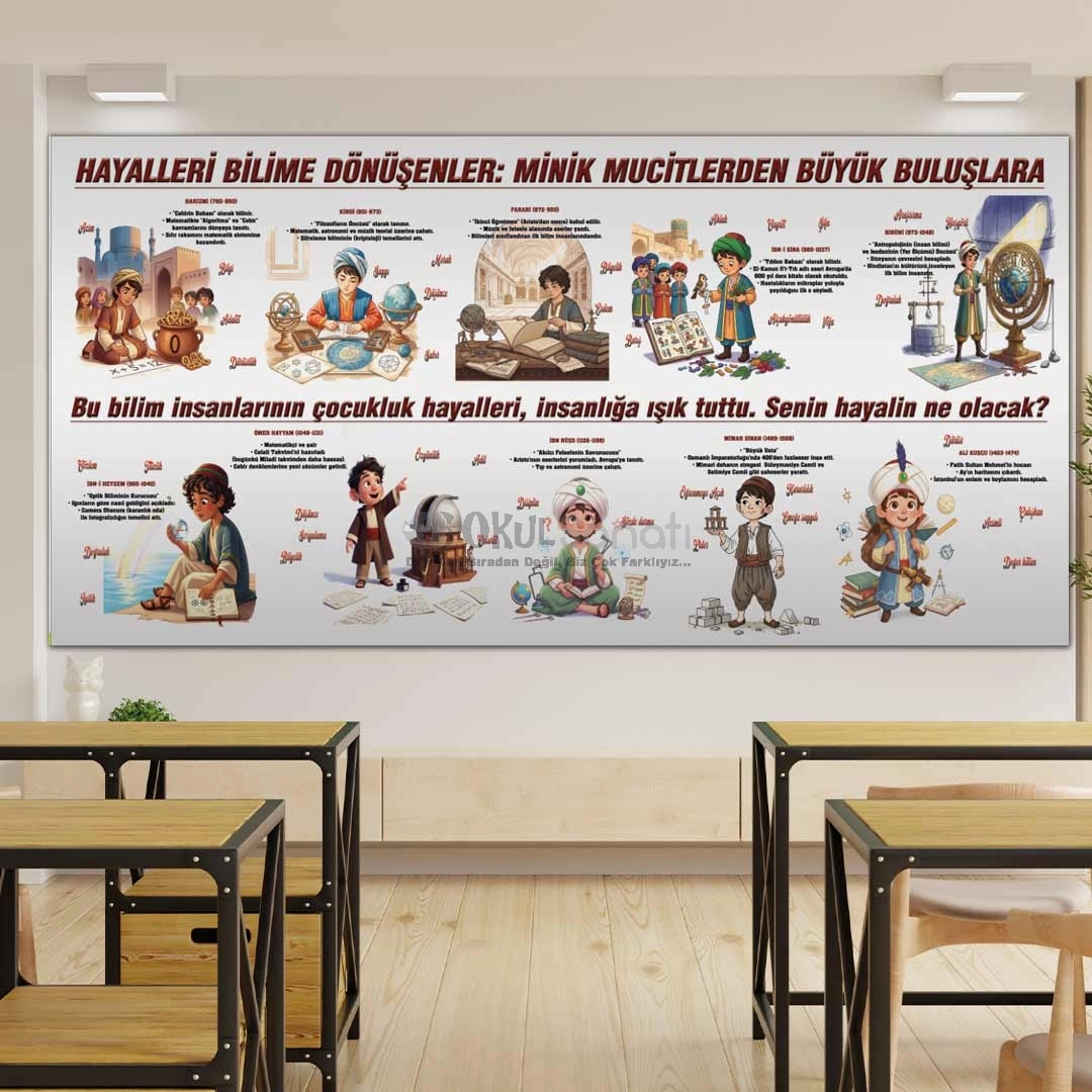 Türk-İslam Bilim İnsanları Okul Posteri