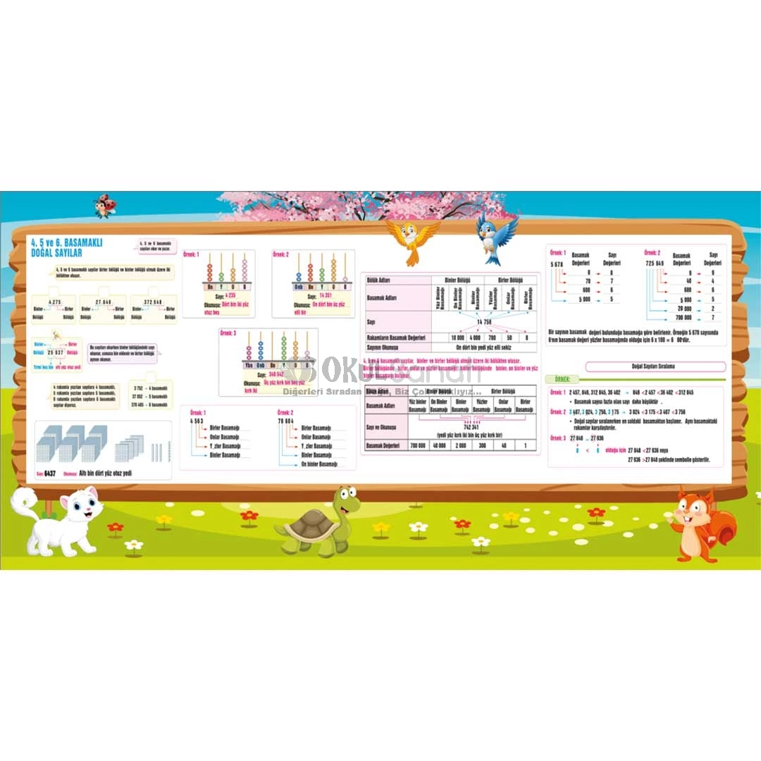 4-5-6 Basamaklı Sayılar İlkokul Matematik Posteri
