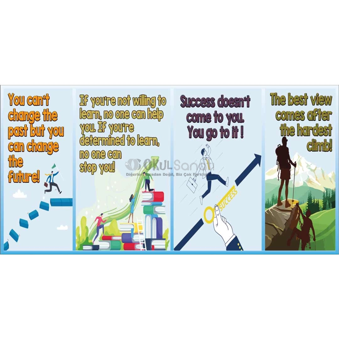 İngilizce Motivasyon Cümleleri Okul Posteri 1