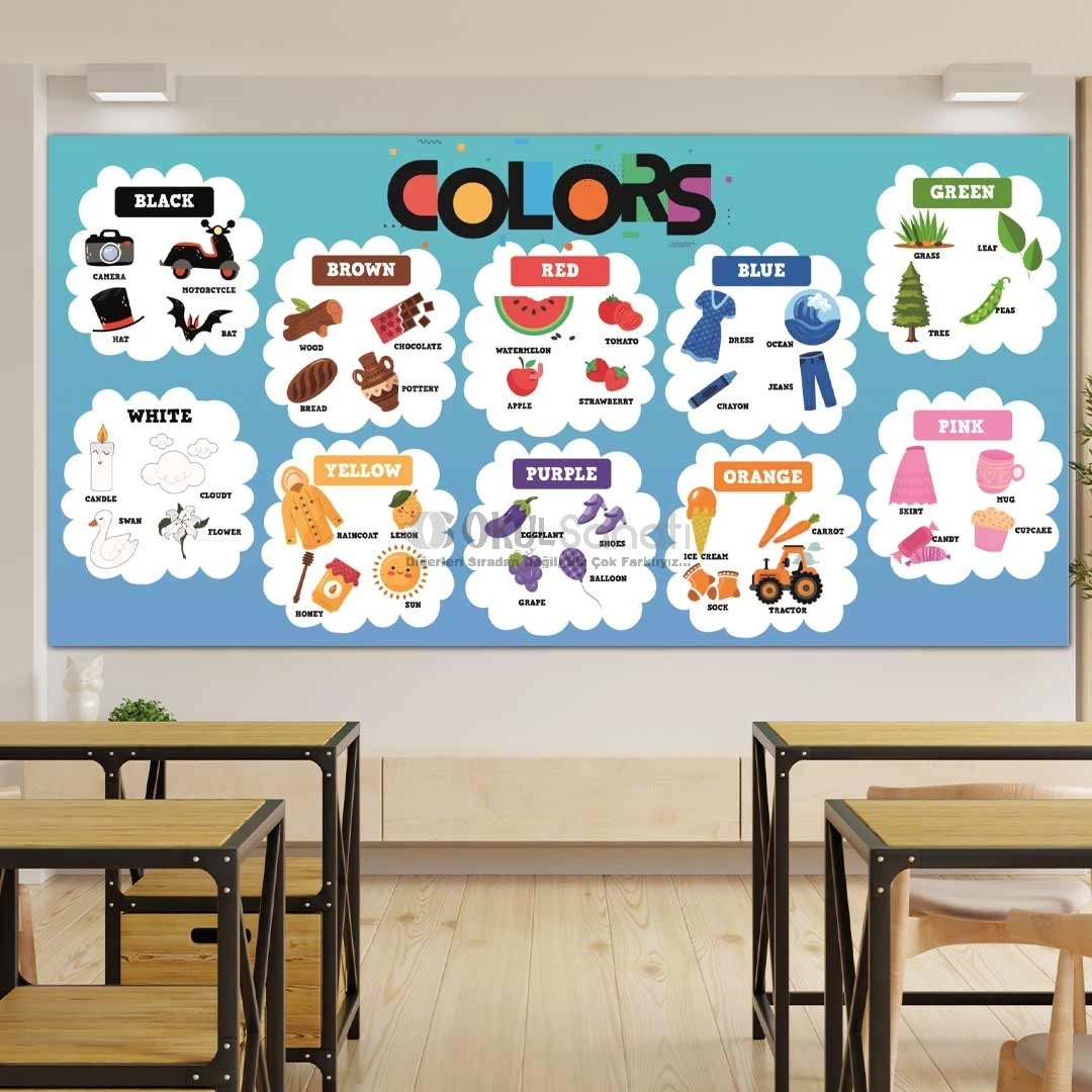 İngilizce Renkler Posteri Okul Posteri - Colors