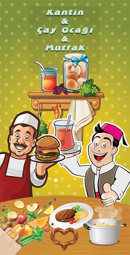 Kantin, Mutfak, Çay Ocağı Kapı Giydirme