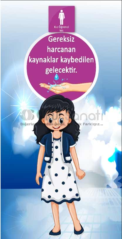 Kız Öğrenci  Wc Kapı Giydirme