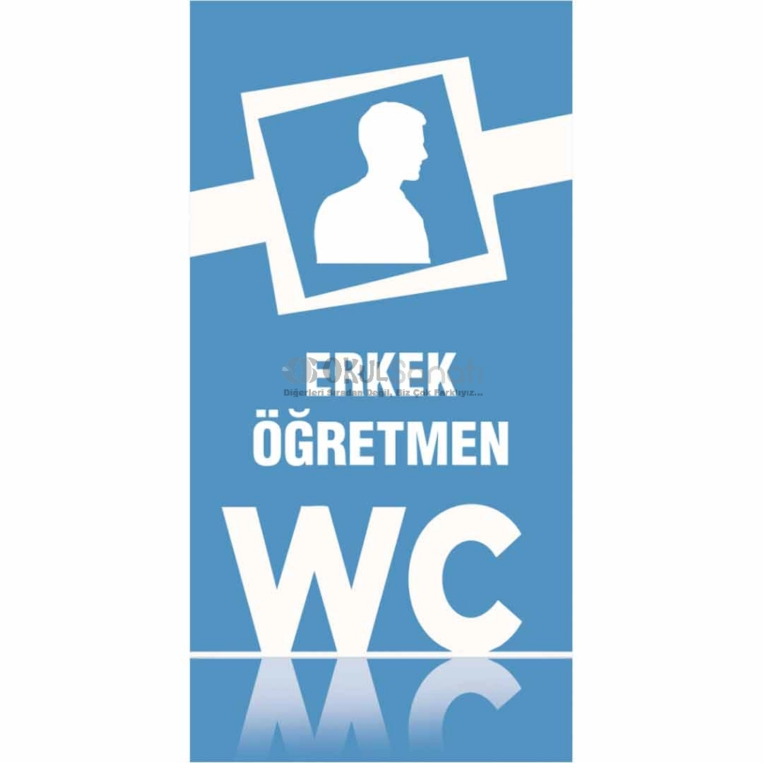 Mavi Erkek Öğretmen WC Kapı Giydirme