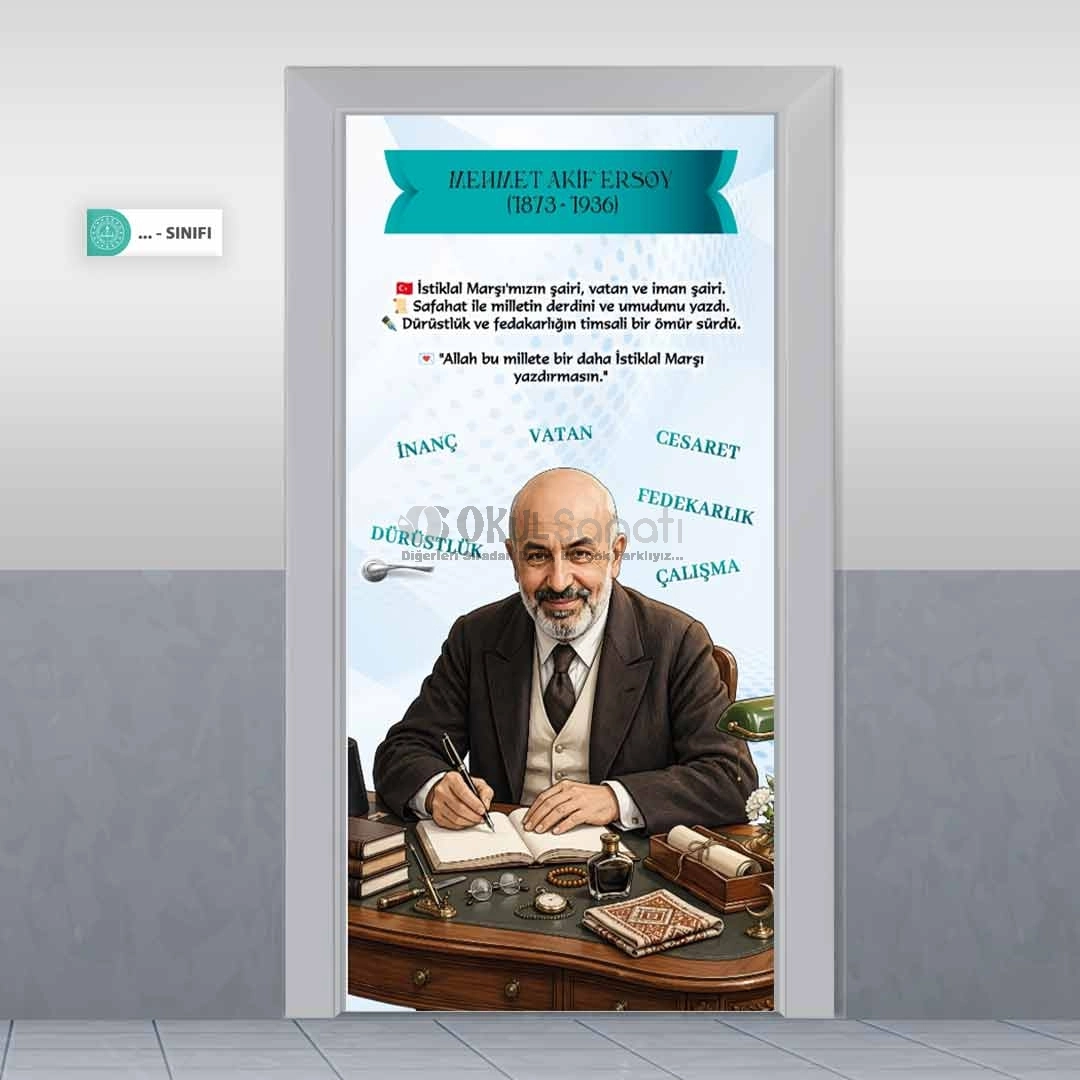 Mehmet Akif Ersoy Türk Büyükleri Kapı Giydirme
