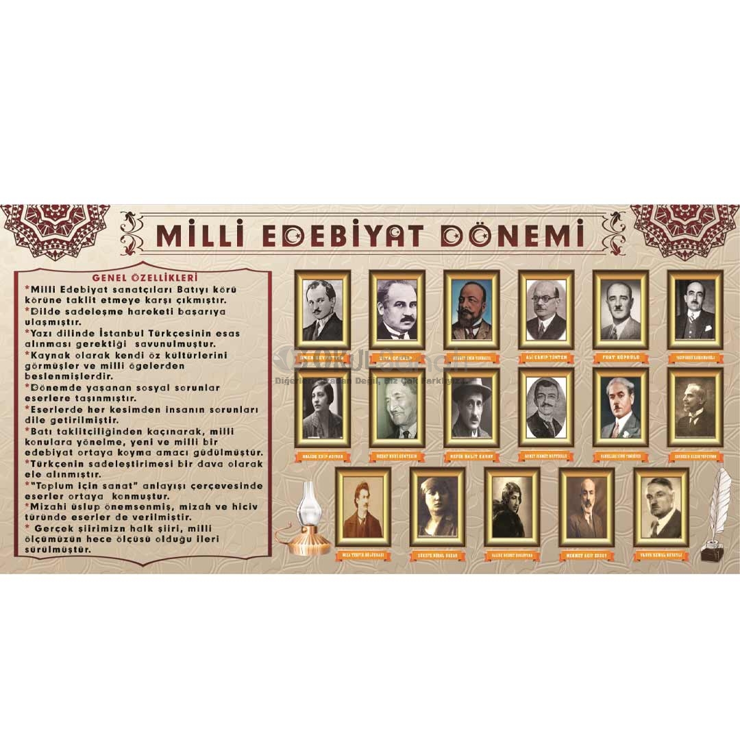 Milli Edebiyat Dönemi Edebiyat Dersi Okul Posteri