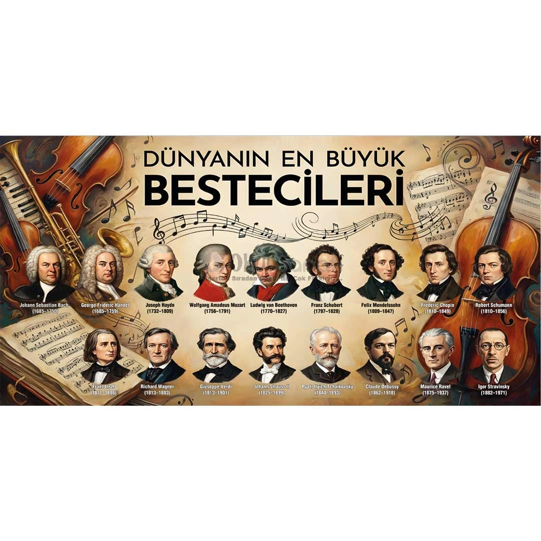 Müzik Sınıfı Besteciler Okul Posteri
