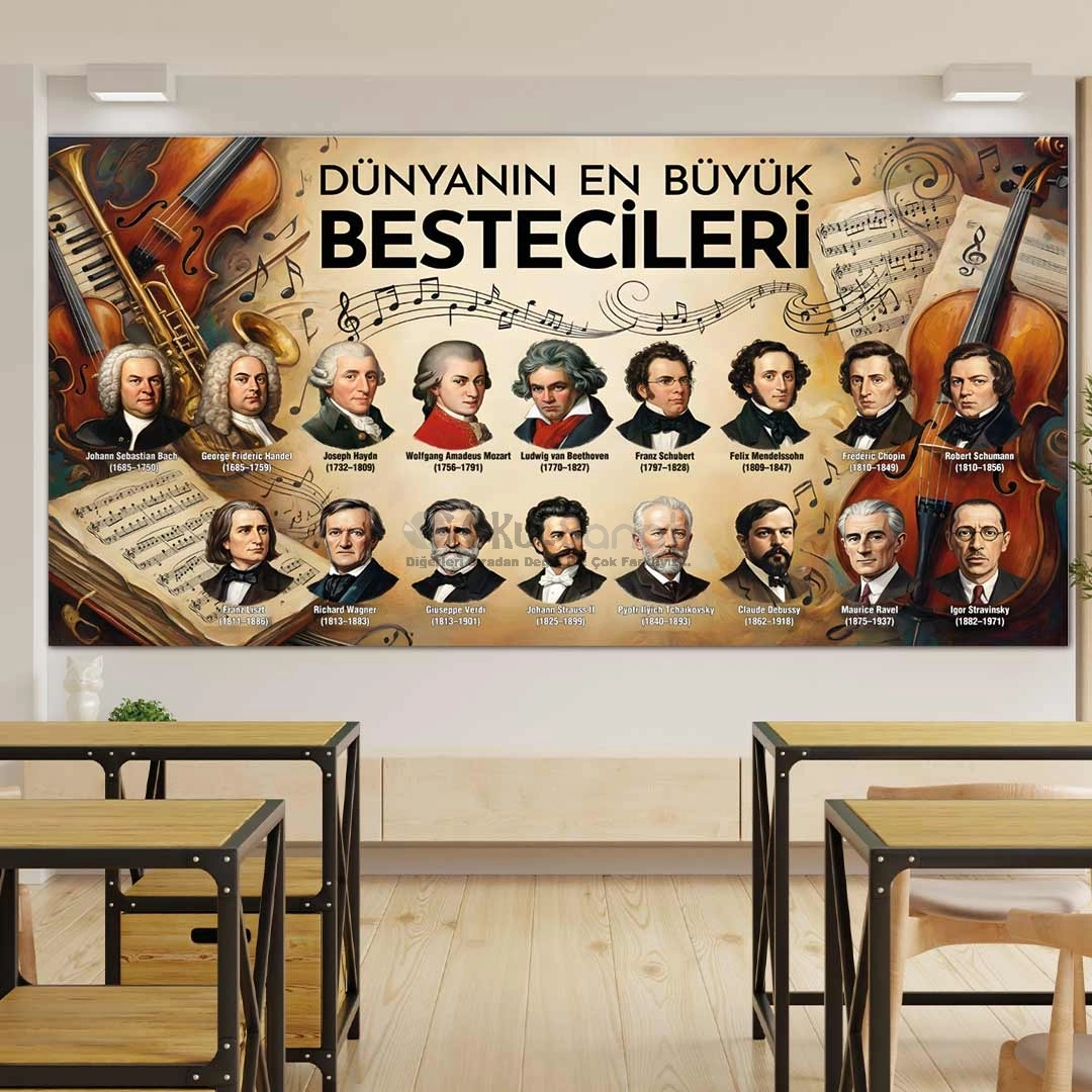 Müzik Sınıfı Besteciler Okul Posteri