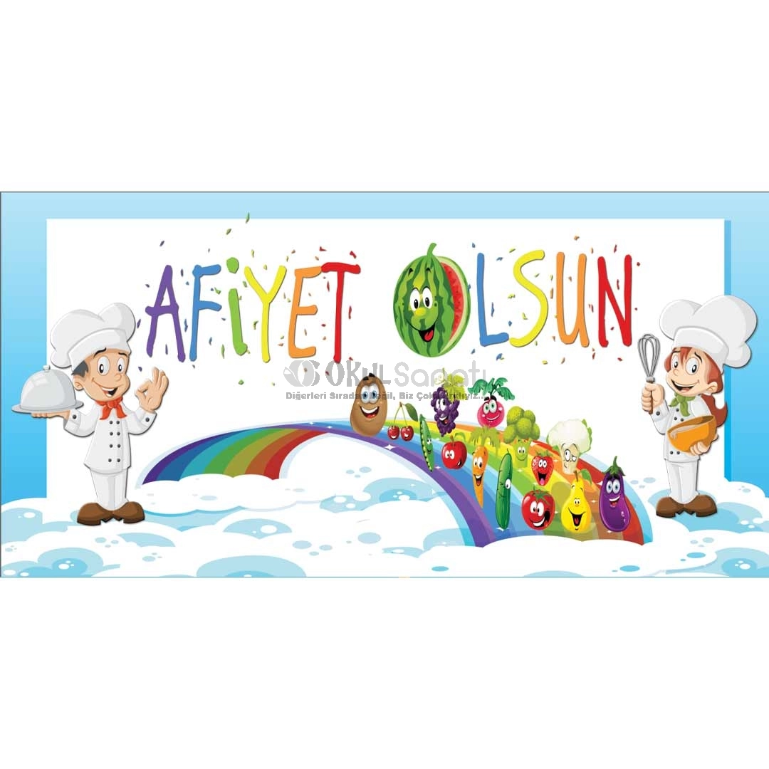 Okul Yemekhane Posteri Afiyet Olsun