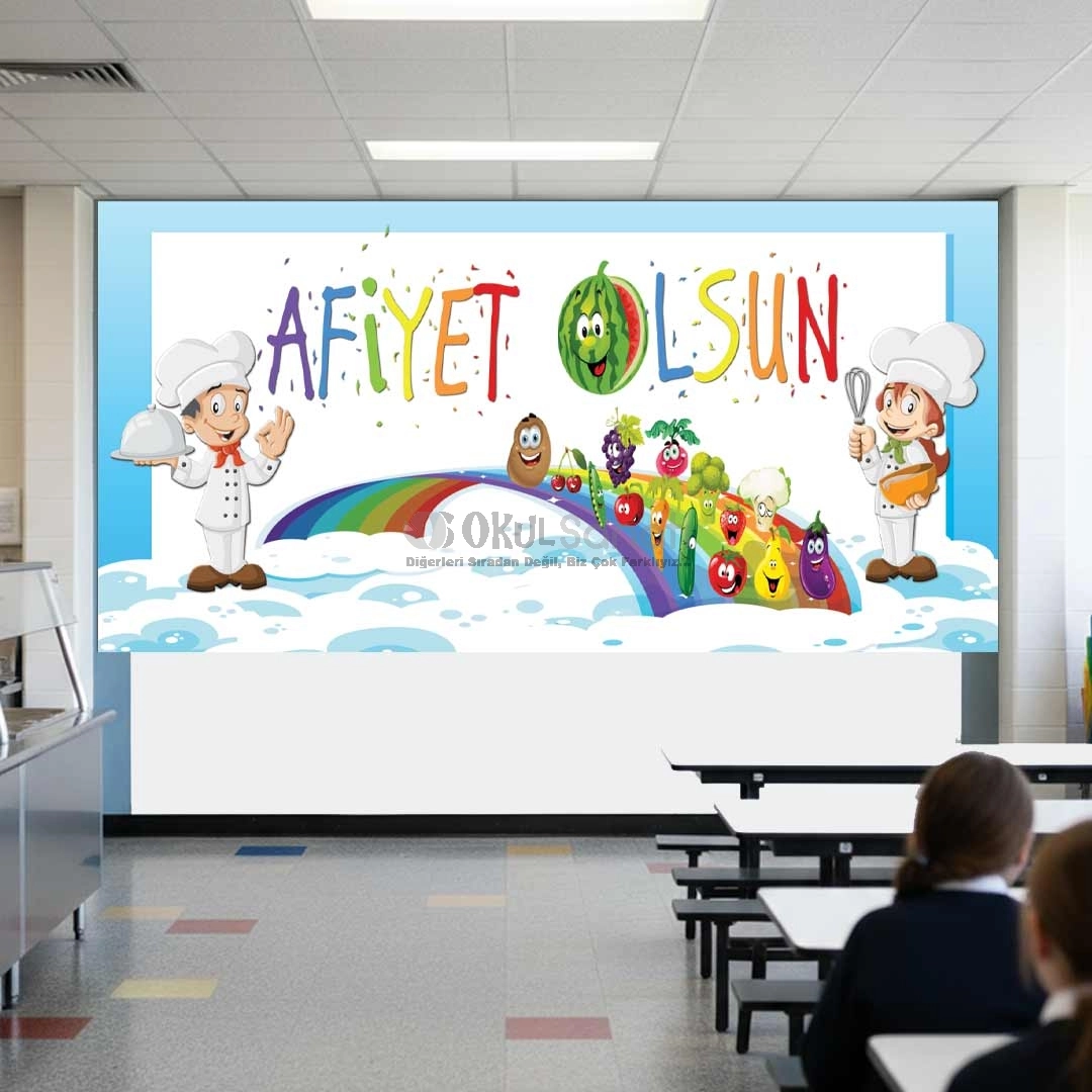 Okul Yemekhane Posteri Afiyet Olsun