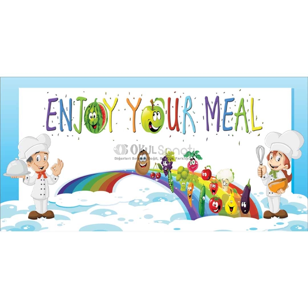 Okul Yemekhane Posteri Enjoy Your Meal