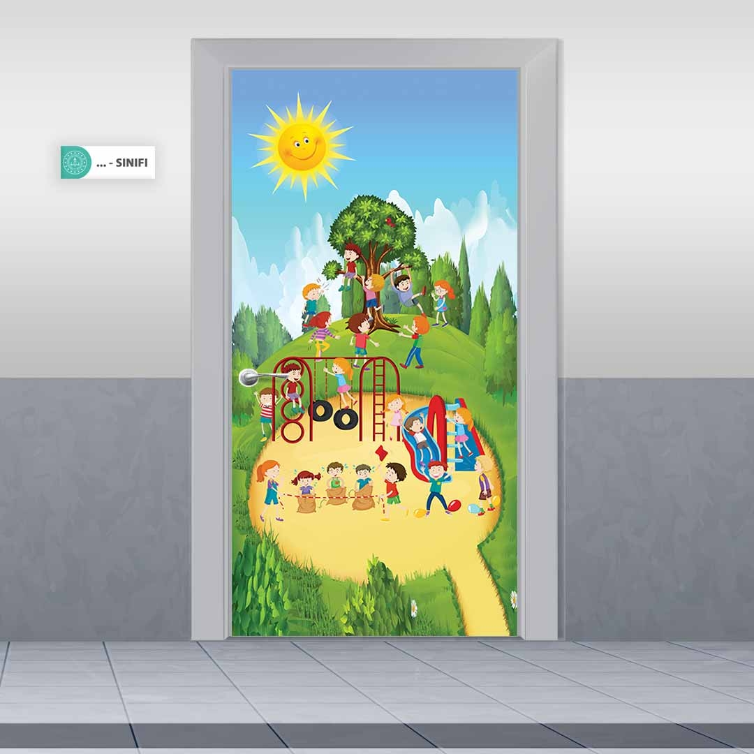 Parktaki Çocuklar Kapı Giydirme