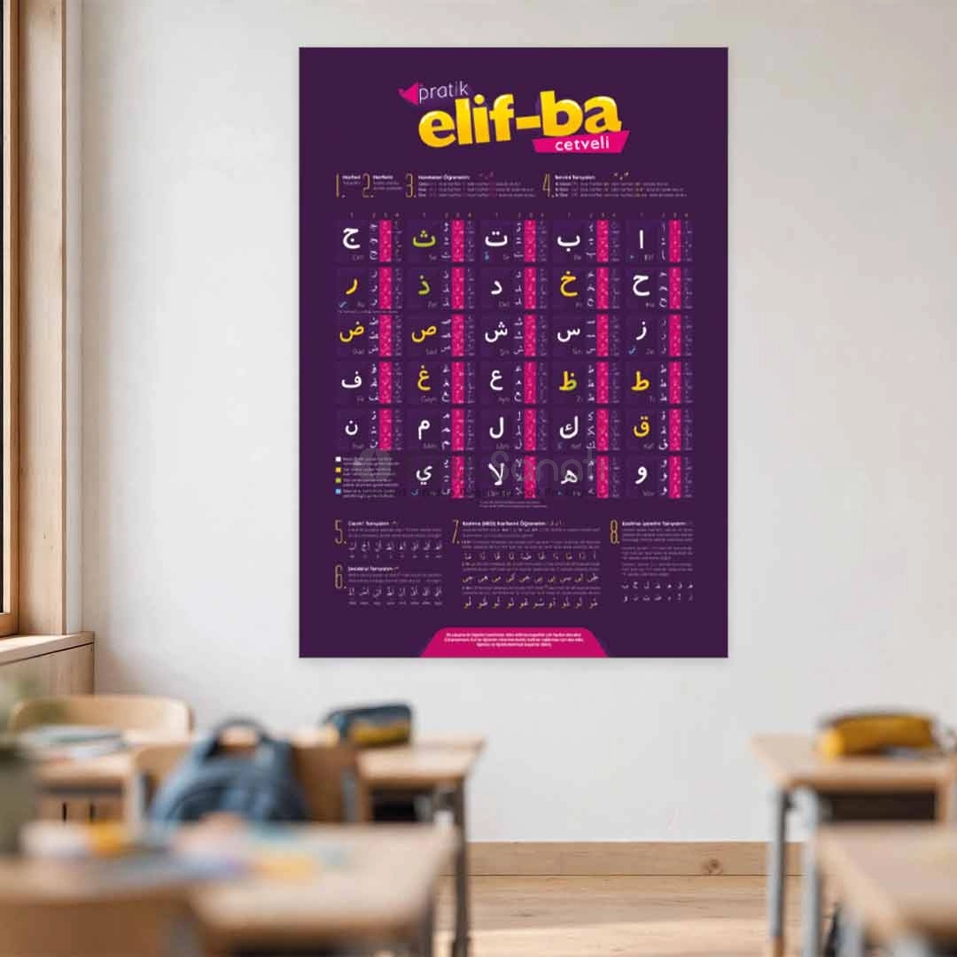 Pratik Elif Ba Cetveli Okul Posteri