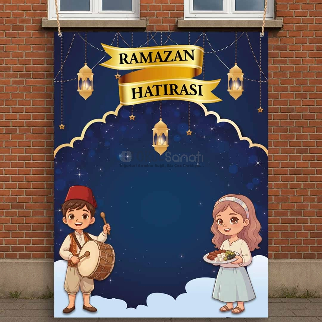 Ramazan Hatırası Brandası Lacivert Zemin