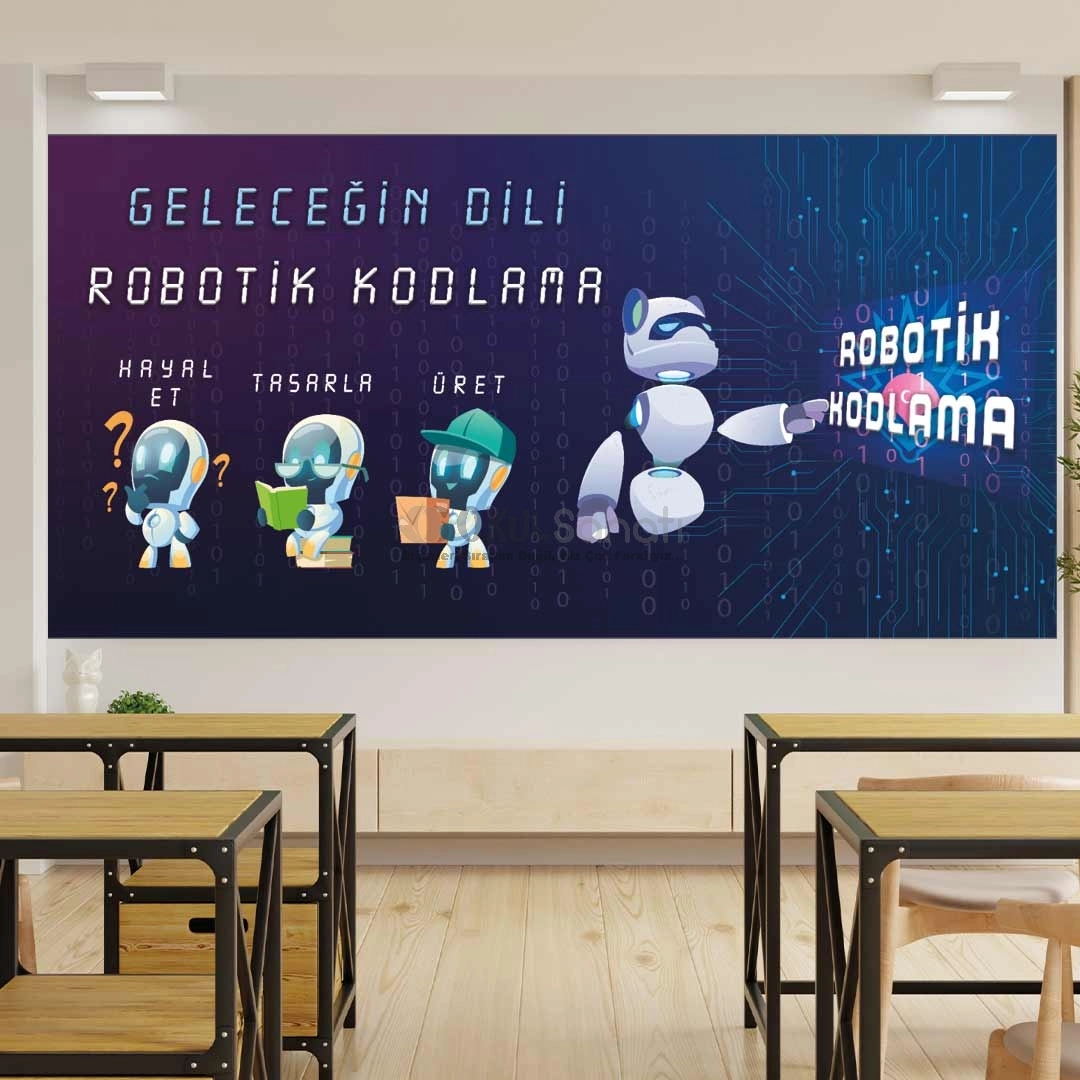 Robotik Kodlama Sınıfı Okul Posteri
