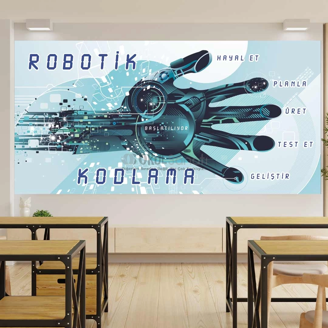 Robotik Kodlama Sınıfı Okul Posteri , Başlatılıyor