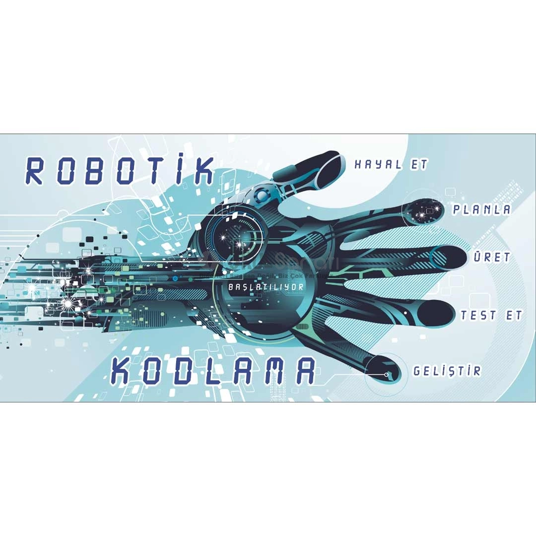 Robotik Kodlama Sınıfı Okul Posteri , Başlatılıyor