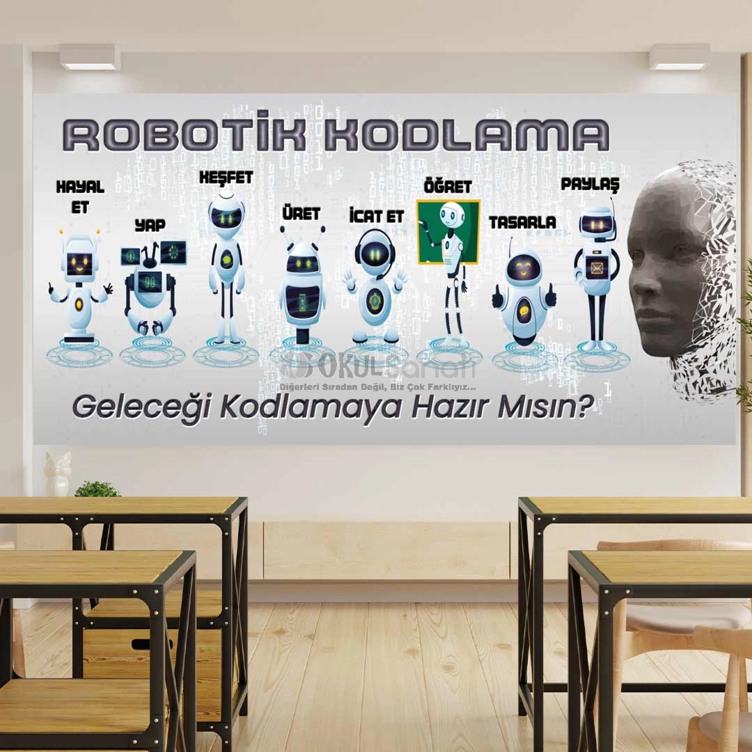 Robotik Kodlama Sınıfı Okul Posteri Geleceği Kodla