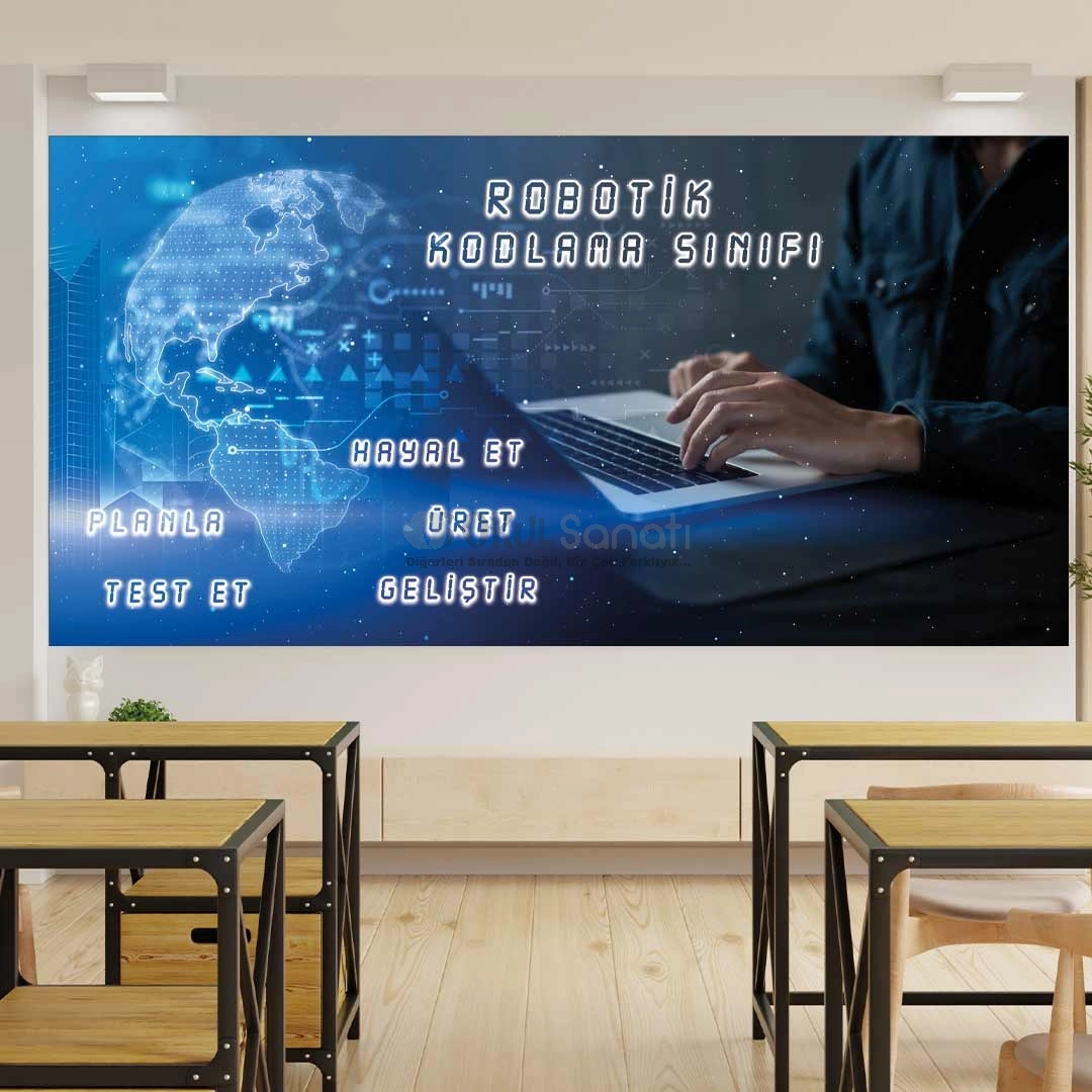 Robotik Kodlama Sınıfı Okul Posteri Dünya