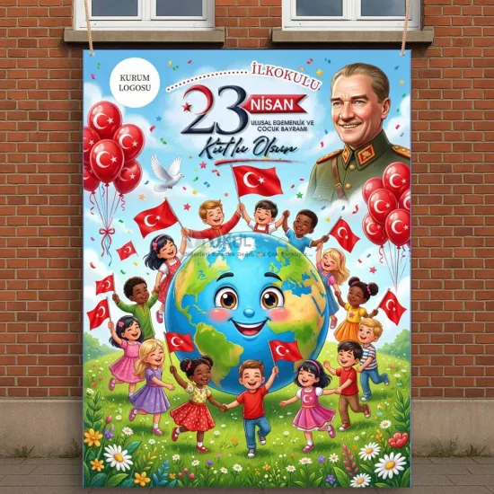 23 Nisan Branda Afiş Modelleri | Dünya Çocukları ve Atatürk