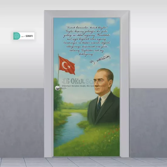 Atatürk Temalı Anaokulu ve İlkokul Kapı Giydirme