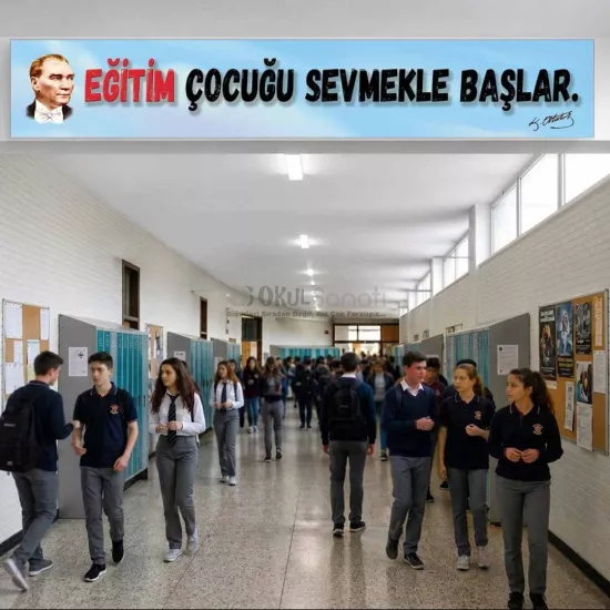 Atatürk’ün Sözleri Okul Kiriş Yazısı | Eğitim