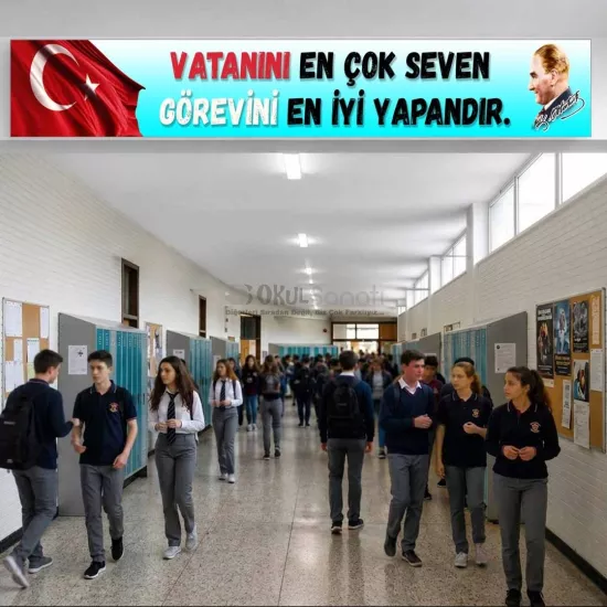 Atatürk’ün Sözleri Okul Kiriş Yazısı | Vatan