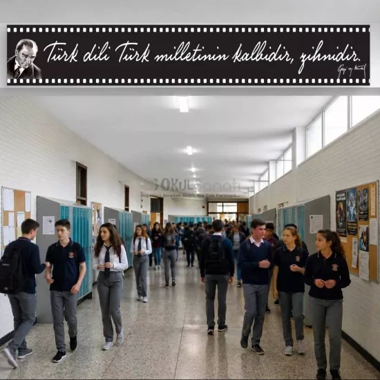 Atatürk’ün Sözleri Okul Kiriş Yazısı | Türk Dili