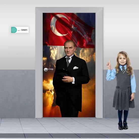 Bayraklı Atatürk Kapı Giydirme, Kapı Kaplama, Kapı Süsleme, İlkokul Kapı giydirme, Anaokulu Kapı Giydirme