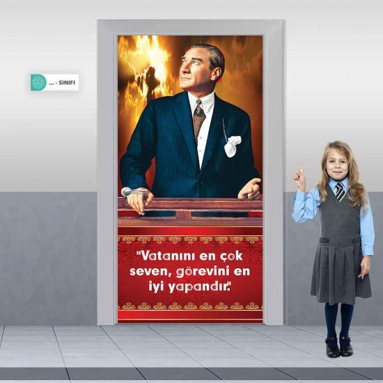 Atatürk Kapı Giydirme, Kapı Kaplama, Kapı Süsleme, İlkokul Kapı giydirme, Anaokulu Kapı Giydirme