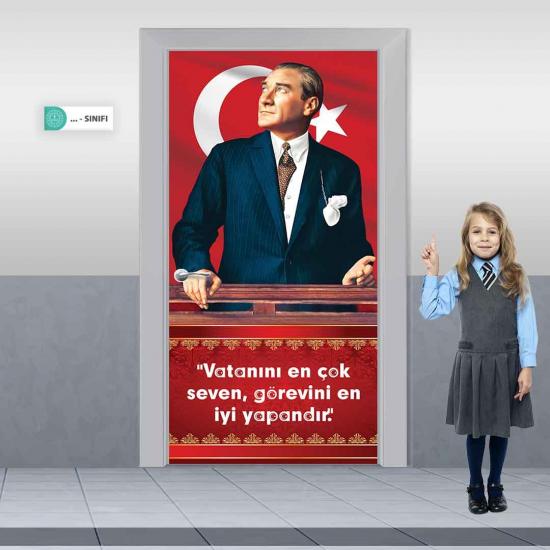 Atatürk Kapı Giydirme, Kapı Kaplama, Kapı Süsleme, İlkokul Kapı giydirme, Anaokulu Kapı Giydirme
