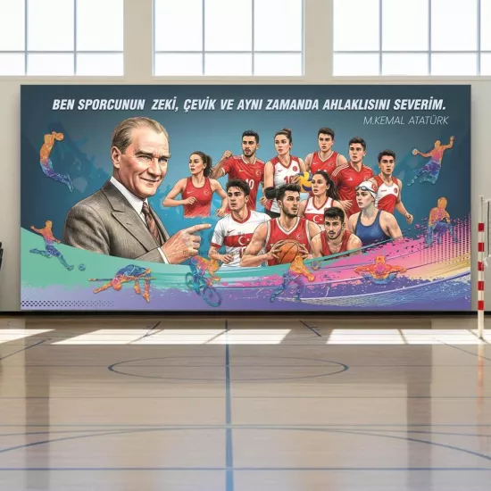 Beden Eğitimi ve Spor Posteri | Atatürk ve Gençler