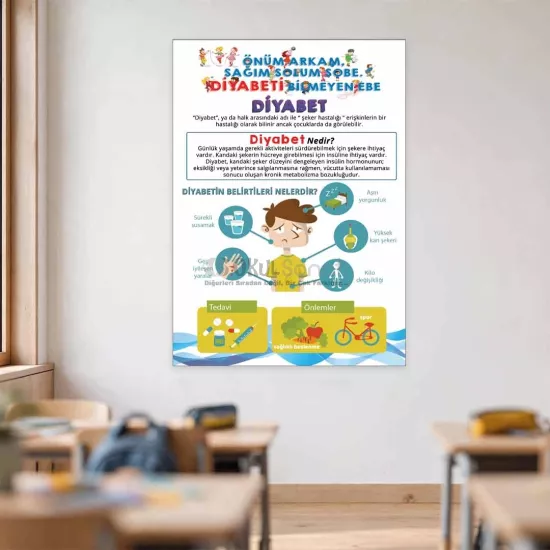 İlkokul ve Ortaokul Posteri | Çocuklarda Diyabet Rehberi