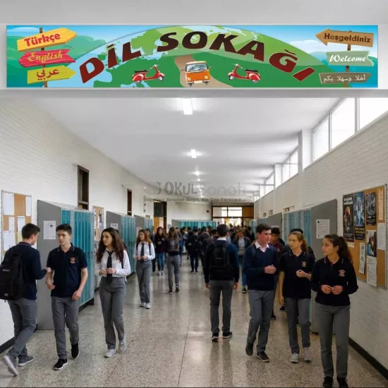Dil Sokağı Okul Kiriş Yazısı